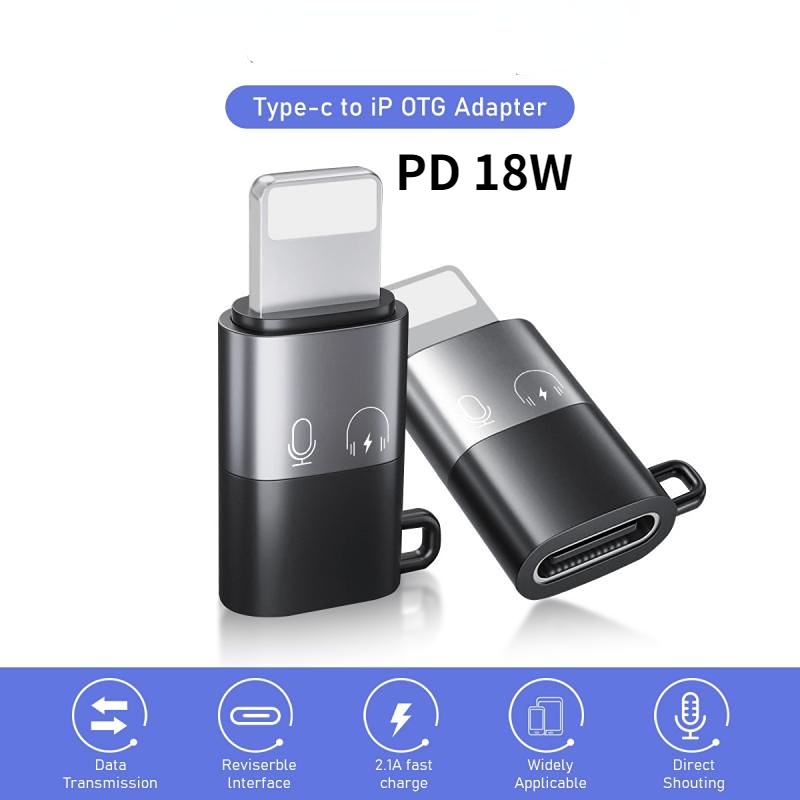 Pd 18W Lighting Male To USB C อะแดปเตอร์ชาร์จ แปลงไมโครโฟน โทรศัพท์ รองรับ TYPE-C หูฟัง