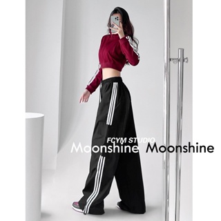 Moon  กางเกงขายาว กางเกงเอวสูง ย้อนยุค 2023 NEW23032304 High quality Comfortable ทันสมัย พิเศษ A20M025 36Z230909