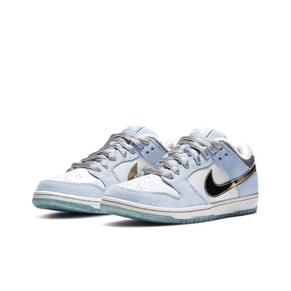 (SALE)ของแท้ Sean Cliver x Nike SB dunk LOW Pro QS สีขาวสีน้ำเงินทอง