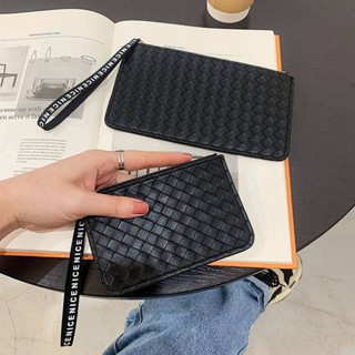 New Short Wallet Small Woven Wallet Fashionable Mobile Phone Bag Thin Fashion Long Wallet qLOK