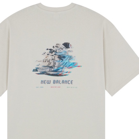 【พร้อมส่ง】new Balance's เสื้อยืดแขนสั้น คอกลม สีพื้น สําหรับผู้ชาย