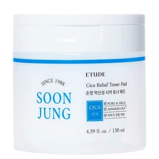 Etude HOUSE Soonjung Cica โทนเนอร์บรรเทาอาการปวด 130 มล. (70 แผ่น)