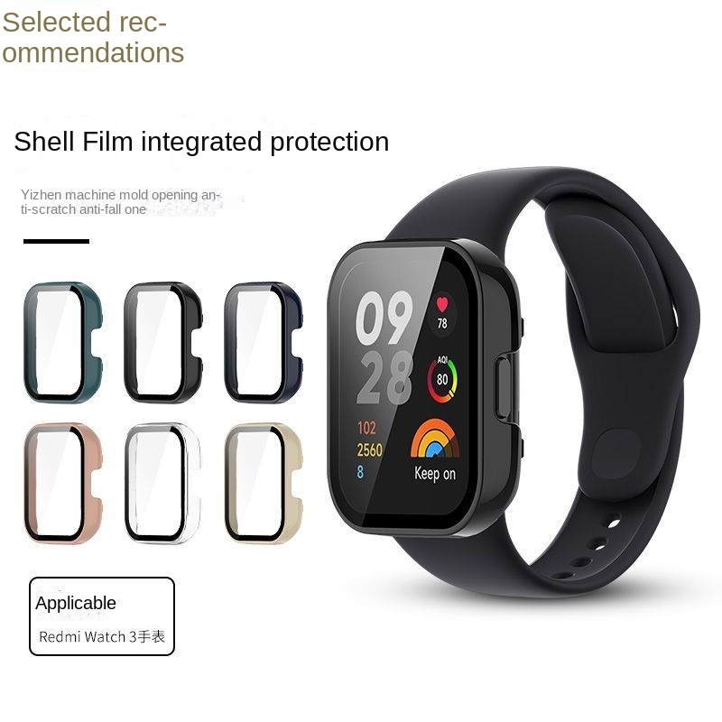 2-in-1 เคสป้องกัน PC พร้อมฟิล์มกระจกนิรภัย สําหรับ Redmi Watch 3 Redmi Watch 2 lite Mi Watch lite