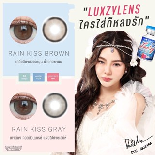 🔥คอนแทคเลนส์✨ขนาดกลาง✨Brown/Gray✨ Rain Kiss (Luxzylens)