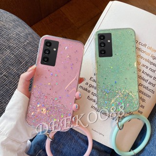 เคสโทรศัพท์มือถือนิ่ม แบบใส ลายอวกาศ ดาว พร้อมสายคล้องมือ สําหรับ Samsung Galaxy A54 A34 A14 A04e LTE 4G 5G GalaxyA54 GalaxyA34