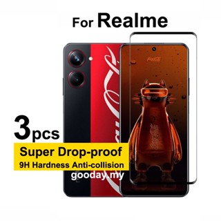 3Pcs Realme 10 Pro Coca-Cola Edition Tempered Glass 9D Screen Protector For Realme 10 Pro Coca-Cola Edition C33 C30s C30 C31 C35 C25 C25Y C21Y C21 Realme 10 9 9i 8 8i Pro Plus 5G