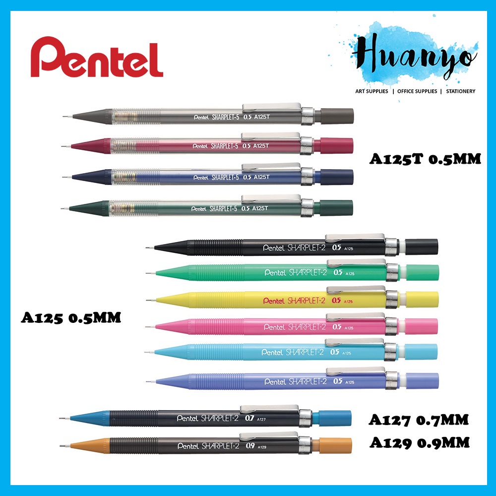 Pentel Sharplet-2 ดินสอกดอัตโนมัติ (0.5/0.7/0.9 มม.) A125/A125T/A127/A129