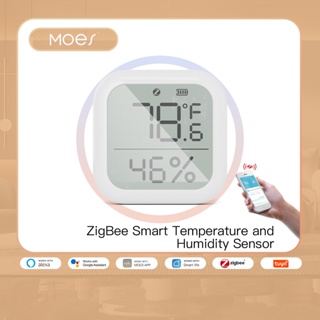 Moes Tuya Smart ZigBee เครื่องวัดอุณหภูมิ และความชื้น ไฮโกรมิเตอร์ พร้อมหน้าจอ LCD ดิจิทัล รีโมตคอนโทรล