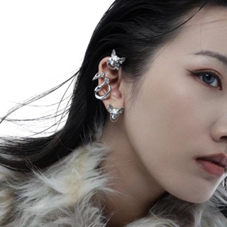 Small Crowd Design Cool Style Advanced Design Sense Spicy Girl Dark Chain Cat Earrings New Chinese Earrings Trend