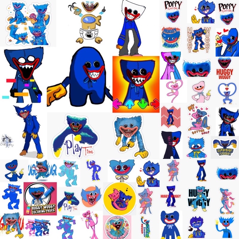 Horror Huggy Wuggy Sticker 30-60 ภาพอัดไหมที่แตกต่างกัน / Horror Huggy wuggy poppy Adventure Game St