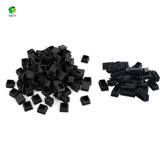 130Pcs Plastic Square Tube Inserts End Blanking Caps Black - 100pcs 20mm x 20mm &amp; 30Pcs 25X50mm