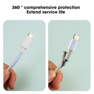 สปริงเกลียวถนอมสายชาร์จ USB TPU 1.4 ม. กันแตก หลากสี สําหรับถนอมสายชาร์จโทรศัพท์มือถือ
