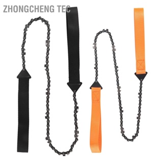 Zhongcheng Tec เลื่อยโซ่ 11 ซี่ แบบพกพา พร้อมด้ามจับ สําหรับตั้งแคมป์ เดินป่า เอาตัวรอด