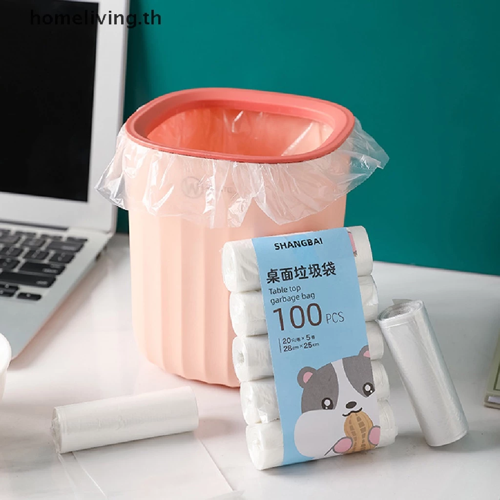 บ้าน5ม้วน100ชิ้นถุงขยะครัวเรือนหนาขนาดเล็กสก์ท็อปขยะถุงขยะทิ้งถังขยะกระเป๋าครัวเครื่องมือ ไทย