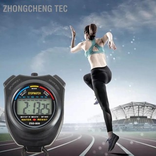  Zhongcheng Tec นาฬิกาจับเวลาจับเวลาแบบมืออาชีพ 0.01 วินาทีนาฬิกาจับเวลากีฬาดิจิตอลกันน้ำสำหรับการฝึกวิ่งว่ายน้ำ