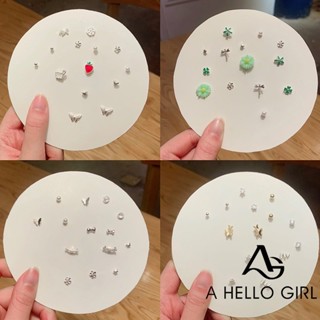 A HELLO GIRL ต่างหู และต่างหู ลาย ระดับไฮเอนด์ เครื่องประดับ สําหรับผู้หญิง