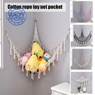 Hand Woven Net Organizer Triangle Toy Hammock Stuffed Home Decoration Toy Storage E5I9