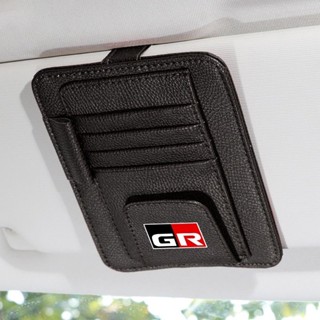 GR Toyota ที่เก็บของติดบังแดดรถยนต์ ที่ใส่บัตรในรถ Hillux Yaris Corolla Cross Fortuner Hiace CHR Camry Wish Vios Veloz