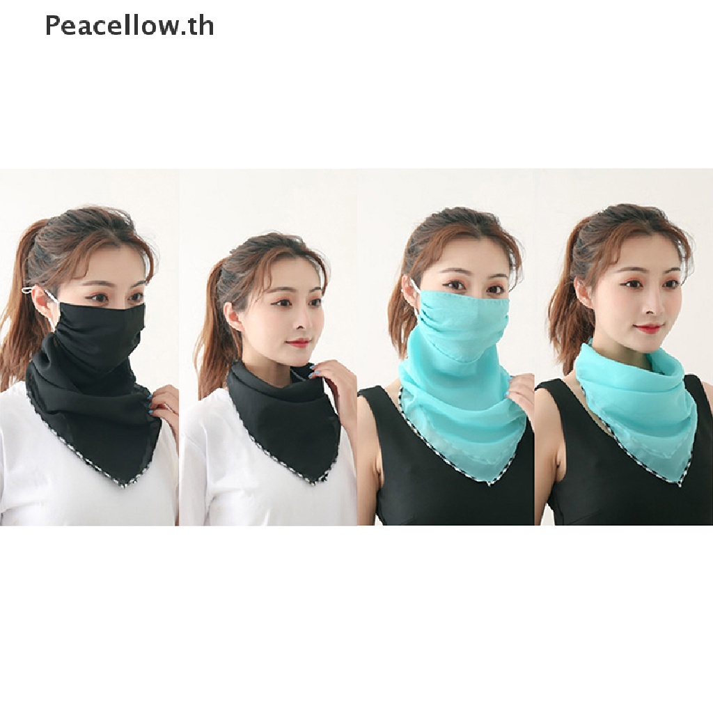 Peacellow ผ้าพันคอ ผ้าเช็ดหน้า ผ้าไหม ป้องกันแดด กันฝุ่น สําหรับผู้หญิง 1 ชิ้น