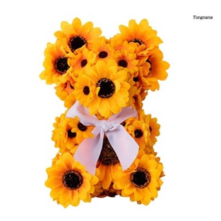 【CH*】 Artificial Sunflower Bear Ornament Household Party Decoration Accessory for Indoor Outdoor Garden Yard Decoration