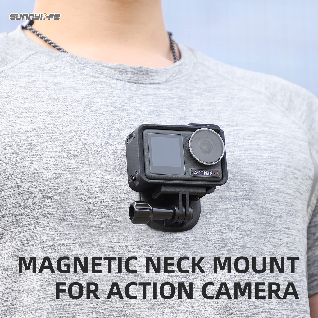 Sunnylife เมาท์ขาตั้งกล้อง POV แบบแม่เหล็ก สําหรับ GoPro 12 one X3 DJI Action 4 3