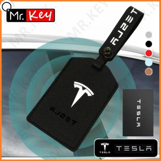 【Mr.Key】เคสพวงกุญแจรถยนต์หนัง 3 ช่อง อุปกรณ์เสริม สําหรับ Tesla Model 3 Y S ALCANTARA