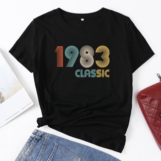 Regular Tshirt 1983 Letter Print Graphic T Shirt Vintage_03