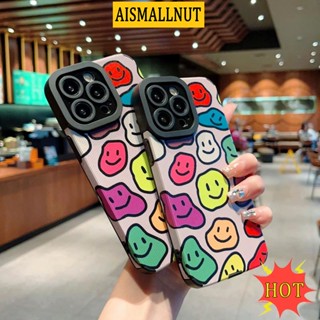 เคสโทรศัพท์มือถือ กันฝุ่น กันกระแทก ลายหน้ายิ้ม หลากสี สําหรับ IPhone 14 13 11 12 Pro Max 7 8 Plus X XR XSMAX