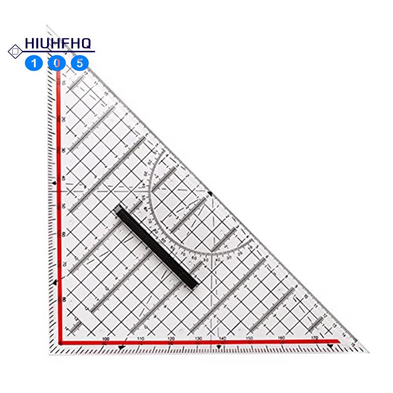30CM Drawing Triangle Ruler Multi-Function Drawing Design Ruler Plastic Drawing Design Ruler with Ha