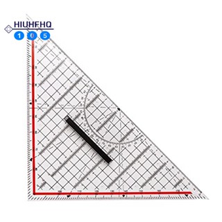 30CM Drawing Triangle Ruler Multi-Function Drawing Design Ruler Plastic Drawing Design Ruler with Handle Protractor Measurement Ruler