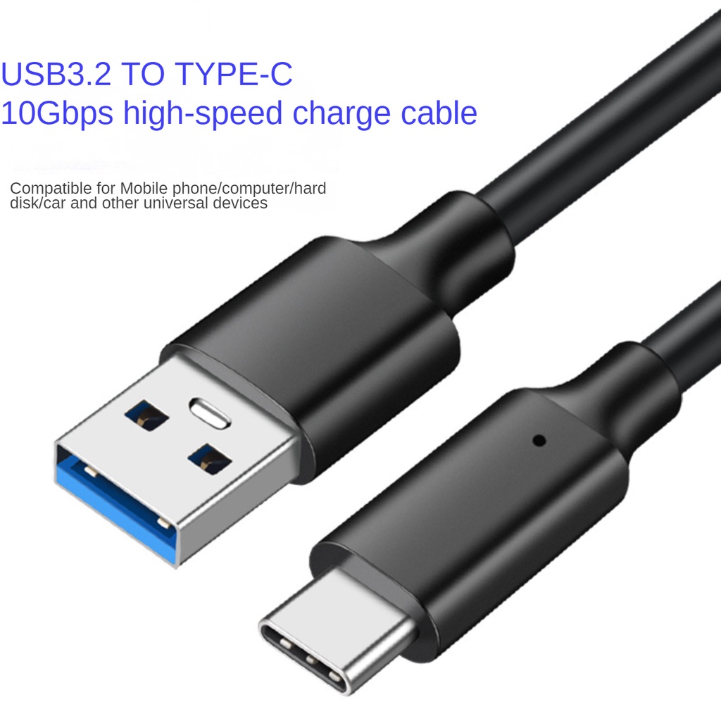 Type-c Data Transfer Cable USB3.2 Gen1 to TypeC Transmission Charge Cable 10Gbps Hard Disk Cable รถ 3A 60W PD Fast สายชาร์จสําหรับแล็ปท็อปโทรศัพท์แท็บเล็ตสวิทช์