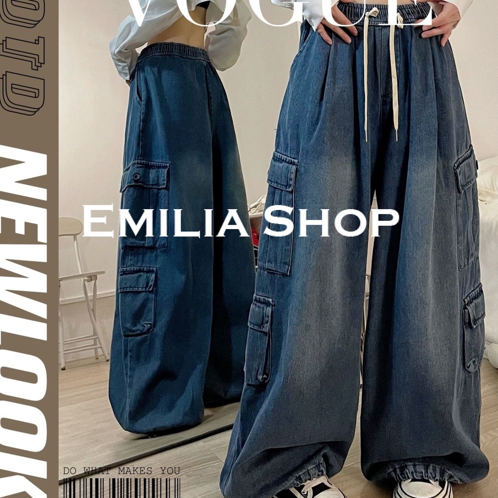 EMILIA SHOP กางเกงขายาว กางเกงเอวสูง ผู้หญิงสไตล์เกาหลี A20M00Y 0317
