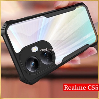 เคสโทรศัพท์มือถืออะคริลิค PC TPU ใส กันกระแทก สําหรับ Realme C55 RealmeC55 NFC C 55 4G