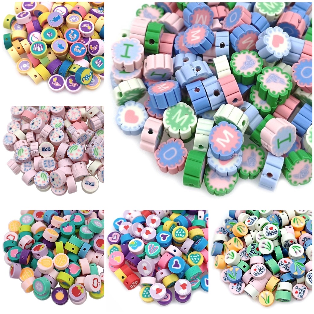 ลูกปัดดินโพลิเมอร์ 10 มม. สําหรับทําเครื่องประดับ แฮนด์เมด DIY 30 ชิ้น ต่อล็อต