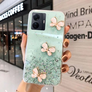 เคส VIVO Y20 Y20S Y20G Y20i Y19 Y11 Y17 Y15 Y12 Y93 Y97 Y91 เคส แหวนแวววาว เคสกลิตเตอร์ ใส ใส นิ่ม ผีเสื้อ เคสโทรศัพท์