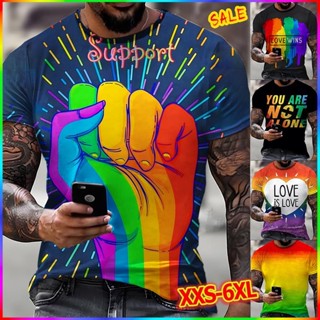 ใหม่ เสื้อยืดแขนสั้น พิมพ์ลาย LGBT LGBTQ แฟชั่น