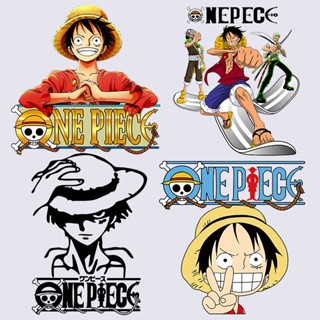 แผ่นรีดร้อนไวนิล พิมพ์ลายการ์ตูนอนิเมะ One Piece Luffy DIY สําหรับตกแต่งเสื้อผ้า