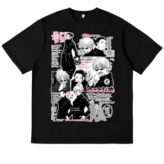 [S-5XL] เสื้อยืดแขนสั้น Jujutsu kaizen ชายและหญิง Wujowu ท็อปส์ซูอินเทรนด์รอบเสือติด