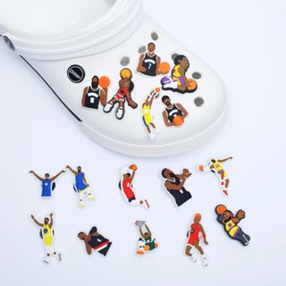 การ์ตูน Kobe Jibbitz NBA Crocs Jibbits Pin Lakers Bryant Shoe Charms Basketball Jibitz Crocks สําหรับเด็ก อุปกรณ์เสริมตกแต่งรองเท้า