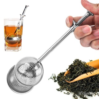 ღ Reusable ชา Infuser กรองสแตนเลสสตีลกรองชาด้ามยาวชากาแฟ Herb Spice Filter Diffuser Brew Herb ชาอุปกรณ์เสริม