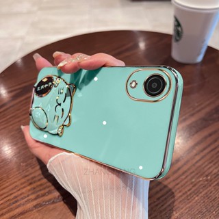 เคสโทรศัพท์มือถือ TPU นิ่ม ขอบตรง ลายแมวน่ารัก 3D สําหรับ oppo a17k