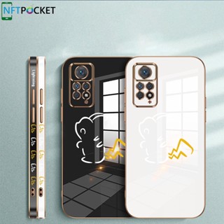 เคสโทรศัพท์มือถือ TPU ชุบทอง 6D ขอบตรง ลายปิกาจู หรูหรา สําหรับ Xiaomi Redmi 12C 10C 10S Redmi Note 11 11S Note11Pro 11TRedmi 10 10T 10Pro 10Lite 9Pro Max 9 9S