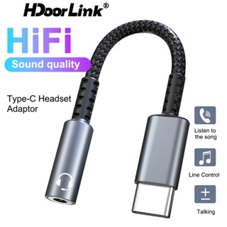 Hdoorlink อะแดปเตอร์แจ็คหูฟัง Type C เป็น 3.5 มม. AUX USB C 3.5 สําหรับ Huawei P20 Xiaomi Mi 10