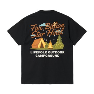 เสื้อยืดผ้าฝ้ายพิมพ์ลายLivefolk - Hotel Black T-Shirt