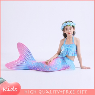 Ariel Little Mermaid Tail ชุดว่ายน้ํา ชุดบิกินี่ คอสเพลย์ คริสต์มาส ฮาโลวีน สระว่ายน้ํา วันหยุด สําหรับเด็กผู้หญิง