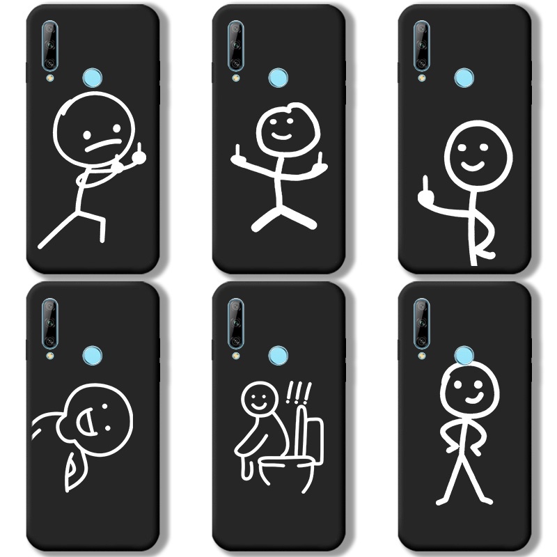 ตลกหลอกคู่ปลอกง่ายเข้ากันได้สําหรับ Huawei Y9 Prime 2019 Y9S Y9 2018 Y8P AQM-LX1 นุ่มเคสโทรศัพท์ Mat
