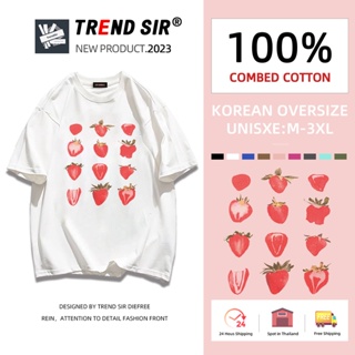 ⚡พร้อมส่ง⚡️เสื้อยืด oversize cotton 100 เสื้อยืดคอกลม ทรงหลวม oversized เสื้อผ้าวัยรุ่นแฟชั่น มี9สี M-3XL