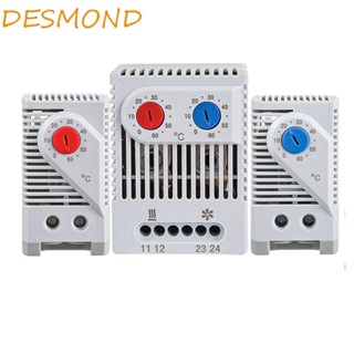 Desmond เทอร์โมสตัท ZR011 ราง DIN แบบเปิด ปิด ปกติ ตัวควบคุมอุณหภูมิ โลหะ แบบกลไก