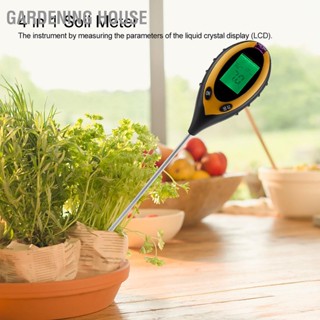 Gardening House 4 In 1 LCD อุณหภูมิความชื้นแสงแดด PH Tester Meter ดินในสวน