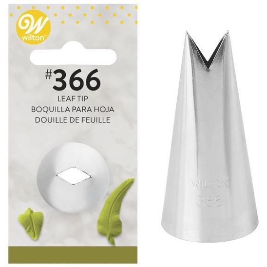 Wilton Tip 366 Large Leaf Motif Buttercream Syringe Original Stainless